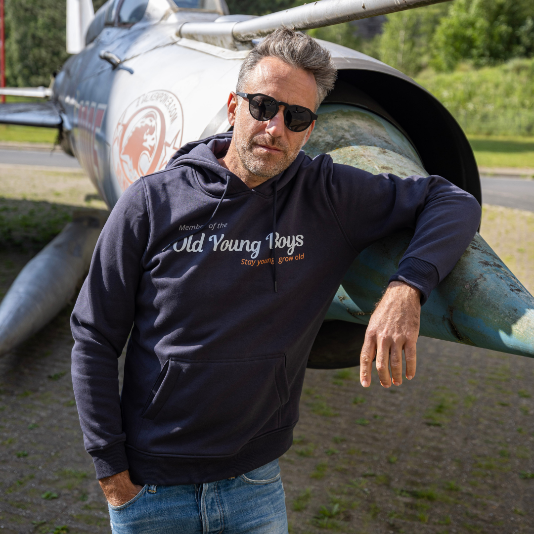 Old Young Boys Hoodie - Navy